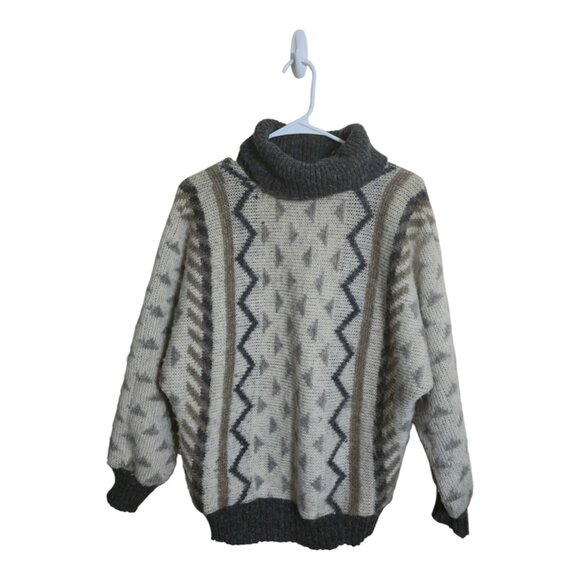 Vtg Alafoss Icewool  Sweater Women S Turtleneck Preppy Grandmacore Cable Knit - Picture 1 of 13